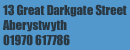 13 Great Darkgate Street, Aberystwyth, 01970 617786